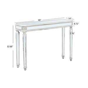 Splendido Tavolo Consolle Vintage con Venature del Legno Intagliate 48L X 32.3H, Elegante Tavolo da Ingresso e Soggiorno - Product Image 5