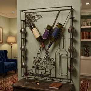 Moderno Estante para Botellas de Vino de Hierro Forjado, Ajustable, Decorativo, para Mesa o Bar en Casa, con Capacidad para 20-29 Botellas - Product Image 4