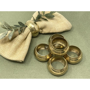 Anneaux de serviette modernes en laiton doré écologiques, en vrac, à motif géométrique, pour mariage, hôtel, restaurant, accessoires de table - Product Image 5
