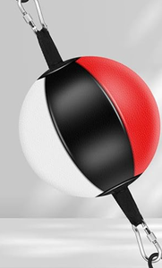 HAWK SPORTS INDUSTRIES Balón de velocidad de doble extremo para boxeo, entrenador de reacción de PU, rojo, negro, blanco, saco de boxeo ajustable para suelo y techo con cuerda - Product Image 3