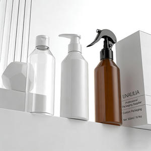 Wholesale 250ml 8oz PET Plastic Sloping-Shoulder Round <b>Pump</b> Sprayer <b>Bottle</b> for Lotion Skincare Cream Custom Cosmetic Packaging - Product Image 3