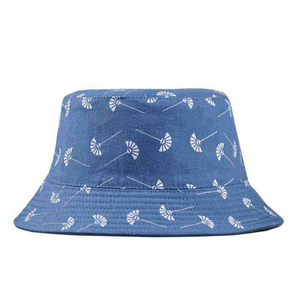 Index Apparel Blue <b>Reversible</b> <b>Bucket</b> <b>Hat</b> With Embroidery Logo And Pattern Design For Adults Casual Wear Spring Summer - Product Image 6