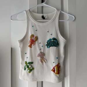 เสื้อกั๊กแขนกุดผ้าฝ้ายน้ำหนักเบาคุณภาพสูงสำหรับงานปักลูกปัดรูปสัตว์ทะเล - Product Image 4
