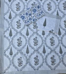 Juego de Ropa de Cama de Algodón Percal 200 Hilos, Estampado Floral a Mano de Jaipur, Ecológico, Multicolor, para Uso en el Hogar y Bodas - Product Image 5