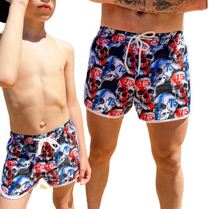Men's <b>Skull</b> Pattern Board Shorts Quick Dry Drawstring Casual Swim Trunks Short Length - Product Image 3
