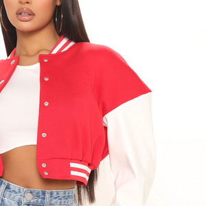 Women's Custom Embroidered Varsity Bomber Jacket Wool/Viscose Shell Detachable Sleeves Collar Winter Streetwear OEM Private - Product Image 2