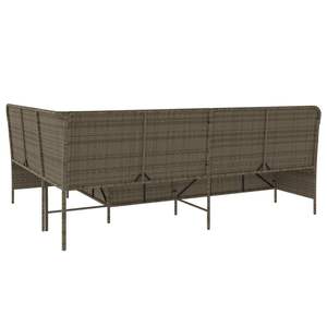 Sofá de Patio en Forma de L de 5 Plazas en Poliratán Gris con Acero con Recubrimiento en Polvo, Muebles de Exterior Duraderos y Elegantes - Product Image 6