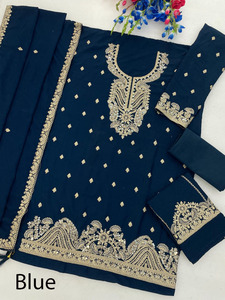 Indian Traditional Style Women's Sharara Suit Silk Fancy Zari Embroidery Pakistani Ethnic Clothing for Ladies Wholesale - Product Image 4