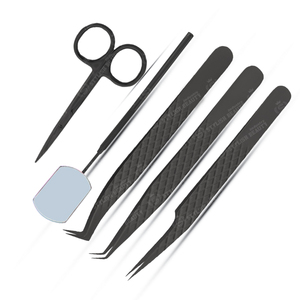 Pince à épiler pour extensions de cils en acier inoxydable, avec poignée miroir, facile à utiliser, précision élevée, antistatique, pointe fine, compatible OEM - Product Image 3