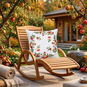 Housse de coussin carrée en coton blanc brodée de baies sauvages et de feuilles – Housse de coussin botanique chic pour l'automne, idéale pour l'accent décoratif du salon de style ferme - Product Image 3