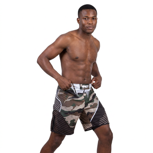 Shorts de compression MMA camouflage pour hommes, impression par sublimation, évacuation de l'humidité, Spandex Polyester, coupe athlétique, vêtements d'arts martiaux mixtes - Product Image 4