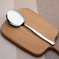 Cuillère en acier inoxydable, ustensiles de cuisine robustes en métal pour la maison, le restaurant, la restauration, la table à manger, le service de nourriture