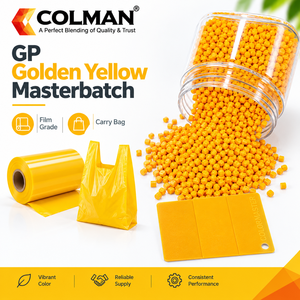 Masterbatch de couleur jaune doré COLMAN GP de qualité supérieure pour films plastiques PP, PE, HDPE, LDPE, LLDPE, sacs de transport et sacs de courses - Product Image 3