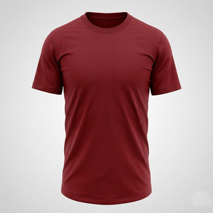 เสื้อยืดคอกลมแขนสั้นผู้ชาย ผ้าฝ้าย 100% สีพื้น ทรงปกติ ผ้าเจอร์ซีย์ถัก ย้อมสีเรียบ ดีไซน์เรียบง่าย - Product Image 3