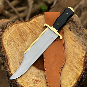 Couteau de chasse artisanal en acier inoxydable, lame fixe, couteau de survie pour le camping, la randonnée, la pêche, le bushcraft, avec étui - Product Image 4