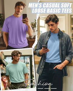 Camiseta Casual de Algodón para Hombre, Cuello Redondo, Manga Corta, Ligera, Cómoda, Color Sólido, Top de Verano, Suministro Directo de Fábrica - Product Image 5