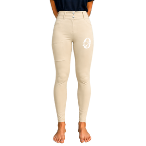 Leggings de equitación personalizados para mujer, de cintura alta, neutros, elásticos, pantalones de equitación texturizados con bolsillos delanteros - Product Image 1