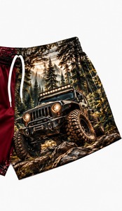 Shorts de rugby personnalisés pas chers, style hip-hop, respirants, écologiques, séchage rapide, avec cordon de serrage, poche latérale, en toile 100% - Product Image 3