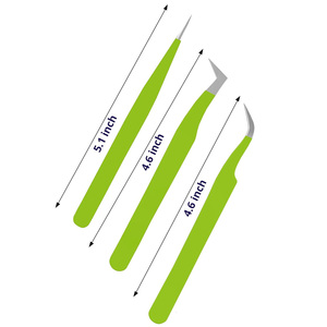 Ensemble de pinces cosmétiques en acier inoxydable avec logo personnalisé, pointe incurvée pour cils, haute qualité, prise en main parfaite, OEM/ODM, maquillage - Product Image 4