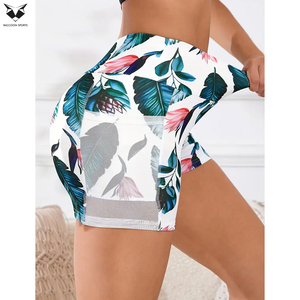 Pakistan Made <b>Top</b> Product Sublimation Print <b>Shorts</b>, High Quality Elastic Waist Yoga Fitness Wear Women Gym <b>Shorts</b> - Product Image 5