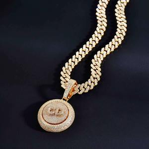 Colgante de Letra Burbuja Giratoria Estilo Hip Hop con Moissanita Brillante y Baño de Rodio, Joyería Fina para Hombre - Product Image 3