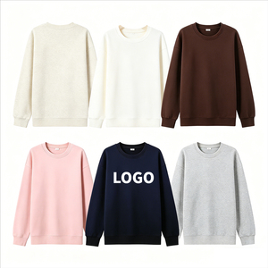 Sudadera de Cuello Redondo Holgada de Manga Larga en Color Sólido, 320g, Poliéster y Algodón, Personalizable con Logotipo - Product Image 1