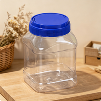 Bocal de conservation alimentaire en PET de qualité alimentaire, bouteille carrée en plastique avec couvercle hermétique pour céréales, grains, graines, cuisine, en vrac