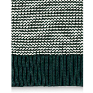 Pull en tricot géométrique vert et blanc pour homme, col zippé 1/4, coupe classique, automne, décontracté, 100% acrylique - Product Image 3
