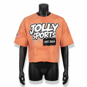 T-shirt court pour femme en jersey de coton 180 GSM, délavé à l'acide, style streetwear, avec logo imprimé et patch, respirant - Product Image 5