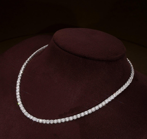 Collar de Diamantes Cultivados en Laboratorio Personalizado, Cadena de Plata, Diamante de Corte Brillante Redondo, Joyería Fina de Alta Calidad, Certificado IGI, Estilo Vintage - Product Image 2