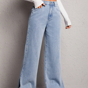 Pantalones Vaqueros Clásicos de Algodón Cómodos para Mujer, Ideales para Uso Diario, Casual, Urbano y Laboral - Product Image 6