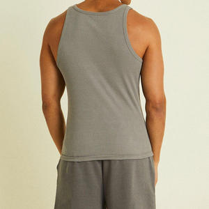 Customization Men's Tanktop Compression Athletic Clothing Fitted Fitness <b>Running</b> <b>Singlet</b> Gym Stringer Tight Men Ribbed Tank Top - Product Image 4