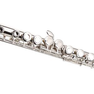 Flauto da Concerto con Fori Aperti Placcato in Nichel con Chiave in Mi - Product Image 2