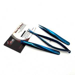 Pinzas Profesionales para Cejas de Plasma Azul con Logotipo Personalizado, Ecológicas, de Acero Inoxidable, con Puntas Inclinadas y Afiladas, Tipo Tijera con Resorte - Product Image 5