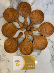 Cuillère à thé en bois ajourée motif tournesol, artisanale, fabriquée au Vietnam, vente en gros, étiquette personnalisée, cadeau décoratif - Product Image 4