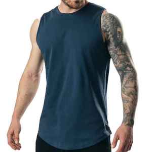OEM Custom Men's Breathable Cotton Tank Tops Fitness Sport <b>Running</b> Gym Wear Sublimated Workout <b>Singlets</b> Muscle Shirt Gym - Product Image 3