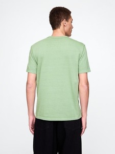Camiseta de Algodón para Hombre, Color Verde Salvia, Cuello Redondo, Manga Corta, Estilo Casual Básico, Prenda Lisa Personalizable - Product Image 3