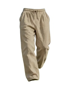 2026 Summer Vacation Style Men's Khaki 100% Cotton Satin Short Sleeve Shirt Long Pants Shorts Set Casual Beach 2pcs Quick Dry - Product Image 4