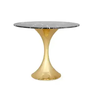 Mesa de Centro con Tapa de Mármol, Decoración para Sala de Estar, Mesa Auxiliar con Acabado Brillante, Venta de Fábrica, Muebles para Hotel y Restaurante - Product Image 1