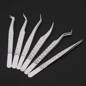 Lot de 6 pinces à cils pour extensions de cils en éventail, pose de sourcils, outils de maquillage et de manucure - Product Image 1