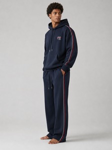 Classic Men Tracksuit Set Stand Collar Zip Jacket and Elastic Waist Jogger Pants Lightweight <b>Athletic</b> Workout Running Casual - Product Image 4