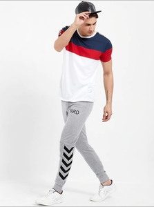 Pantalon de survêtement gris en coton pour homme avec imprimé chevron noir et logo Yard, taille élastique, style décontracté, idéal pour l'automne - Product Image 2