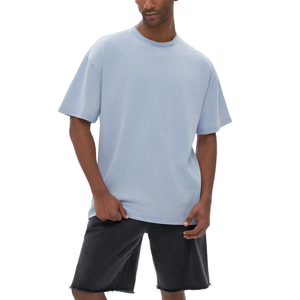 Custom logo acid washed distressed <b>t</b> shirt oversized streetwear BOXY FIT - Product Image 2