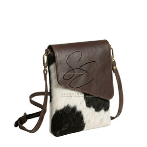 Hair On Hide Crossbody Sling Bag Leather Mobile Purse Adjustable <b>Strap</b> Daily Use <b>Shoulder</b> Bag Women - Product Image 1