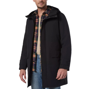 Parka matelassée imperméable longue tendance pour homme, noire, en toile, grande taille, pour l'hiver et les activités de plein air - Product Image 3