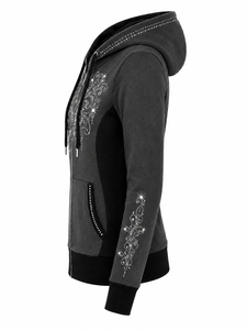 Sudadera con Capucha para Mujer con Diseño Gráfico de Pedrería, Suave y Cálida, Informal, con Capucha Ajustable con Cordón, Sudadera con Capucha de Pedrería - Product Image 2