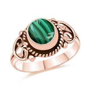 Bague ajustable en malachite délicate, en pierre précieuse véritable, avec cristal réglable - Product Image 5