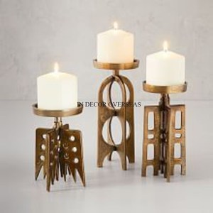 Centre de table de luxe en métal de qualité supérieure, style vintage rustique, inspiré de l'art, pour la maison et l'hôtel, porte-bougie décoratif. - Product Image 6