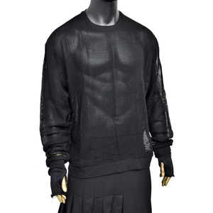 Camiseta de malla transparente para hombre, estilo Y2K, de manga larga, holgada, con diseño de red, para discoteca - Product Image 5