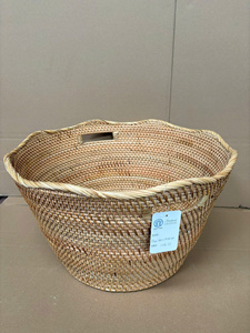 Round Handwoven Rattan <b>Storage</b> <b>Basket</b> with Handles <b>Large</b> Capacity Natural <b>Basket</b> Eco Friendly Laundry <b>Basket</b> Toy <b>Storage</b> OEM ODM - Product Image 2